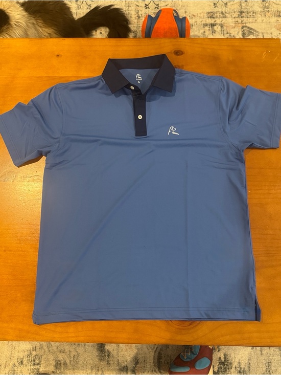 Rhoback Other - Rhoback Blue Performance Polo with Navy Contrast Collar